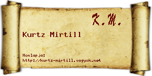 Kurtz Mirtill névjegykártya